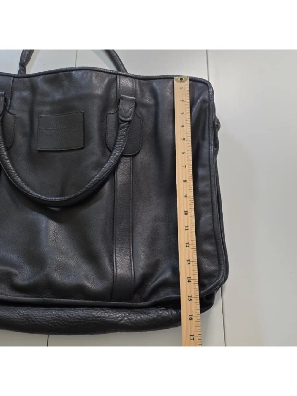 Vtg Nienkämper Clamshell Travel Garment Bag Black Leather Overnight Briefcase